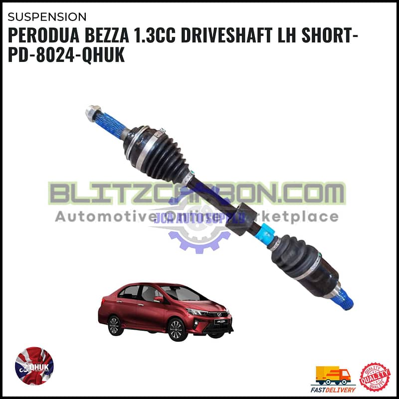 Perodua Bezza 1.3CC Driveshaft Pacuan Aci Depan Kiri Pendek - PD-8024-QHUK