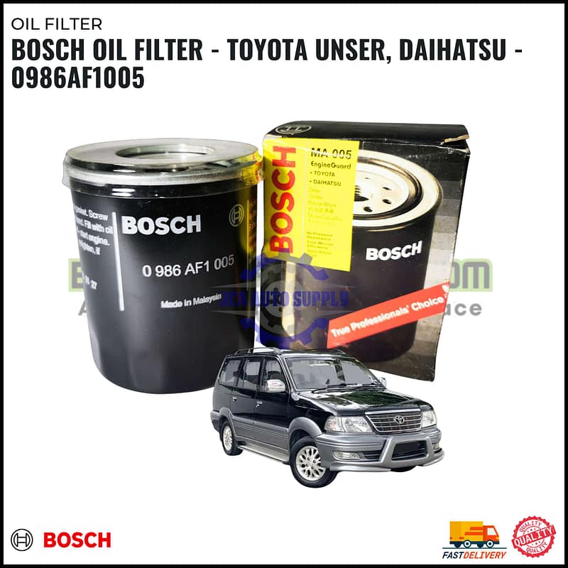 BOSCH OIL FILTER - TOYOTA UNSER, DAIHATSU - 0986AF1005