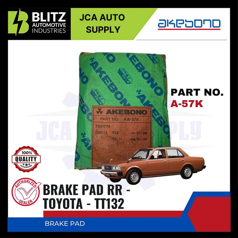 TOYOTA - TT132 - Front Brake Pads - AKEBONO - AA-57K