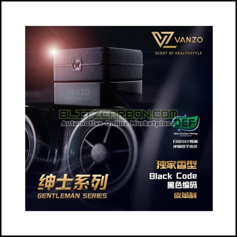 2255 - VANZO Gentleman Series [Black Code] - Car Perfume / Pewangi Kereta