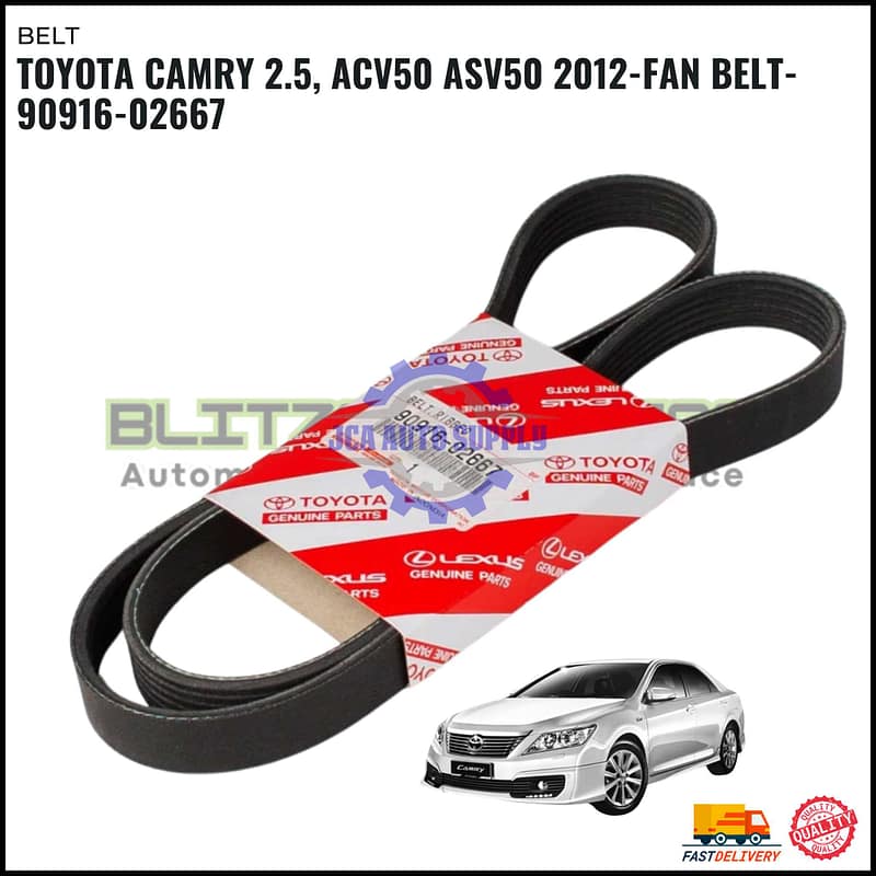 Toyota Camry 2.5, ACV50 ASV50 2012-Fan Belt-90916-02667