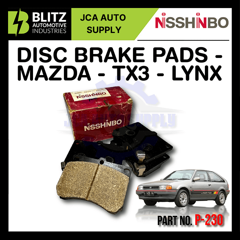 NISSHINBO - FRONT DISC BRAKE PAD (4PCS) - P-230 - MAZDA - TX3 - LYNX