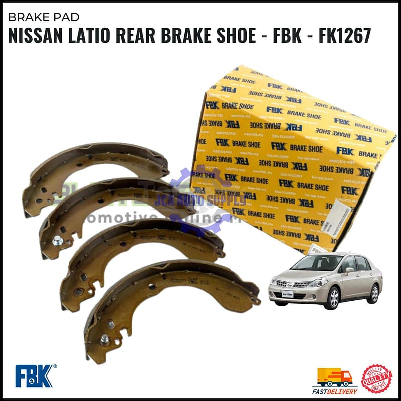 Nissan Latio Rear Brake Shoe - FBK - FK1267