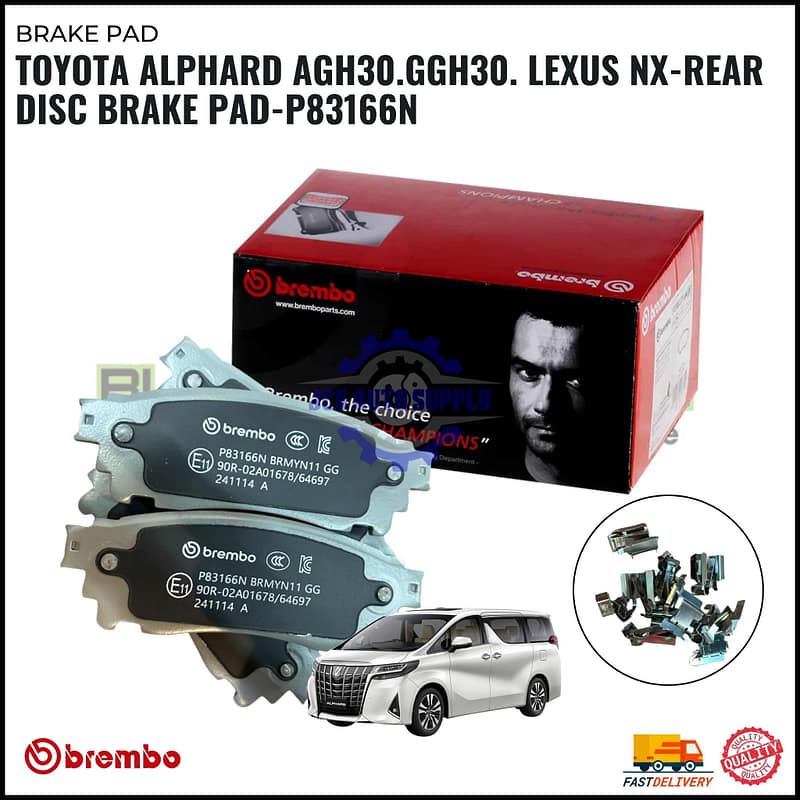 Toyota Alphard AGH30. GGH30. Lexus NX-Rear Disc Brake Pad-P83166N