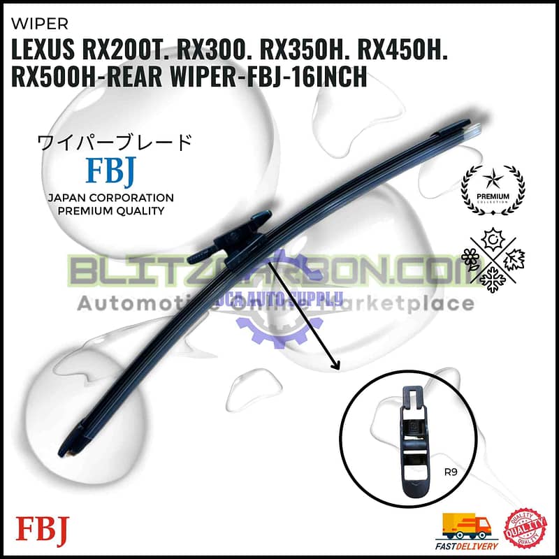 Lexus RX200T. RX300. RX350H. RX450H. RX500H-Rear Wiper-FBJ-16inch