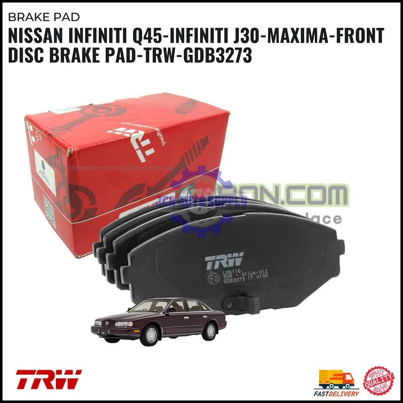 Nissan Infiniti Q45-Infiniti J30-Maxima-Front Disc Brake Pad-TRW-GDB3273