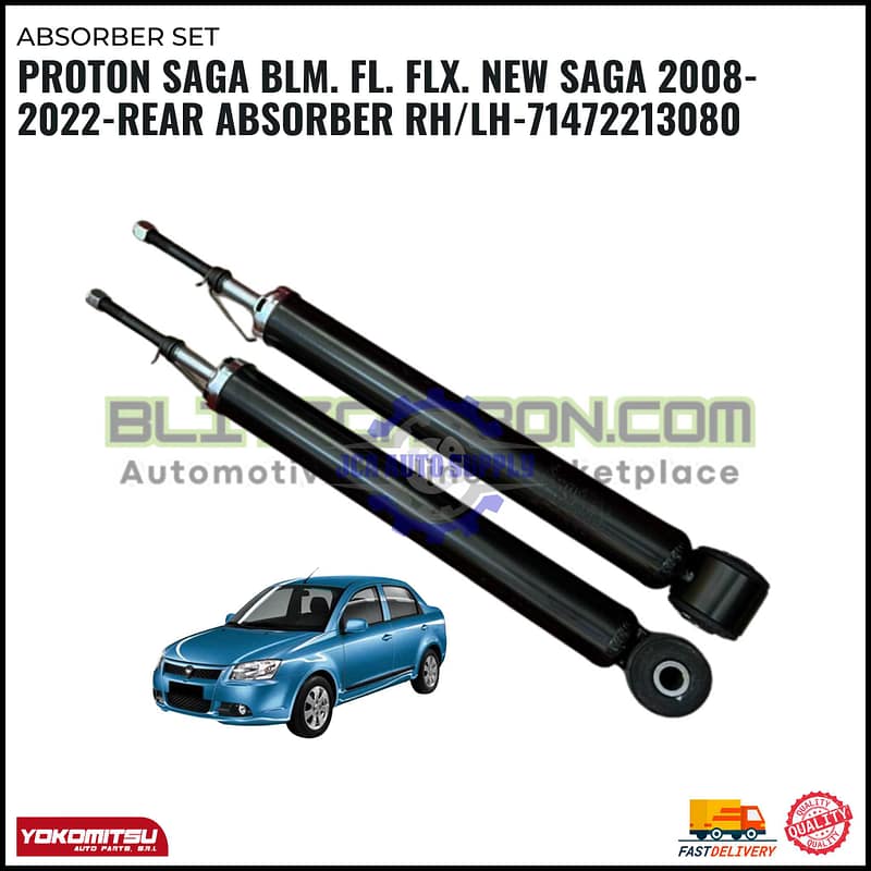 Proton Saga BLM. FL. FLX. New Saga 2008-2022-Rear Absorber RH/LH-71472213080