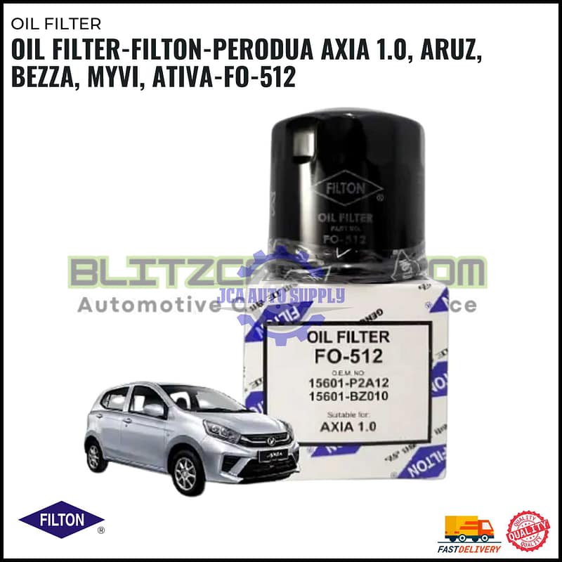 OIL FILTER-FILTON-PERODUA AXIA 1.0, ARUZ, BEZZA, MYVI, ATIVA-FO-512