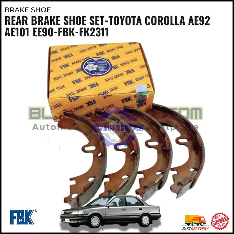 Rear Brake Shoe Set-Toyota Corolla AE92 AE101 EE90-FBK-FK2311