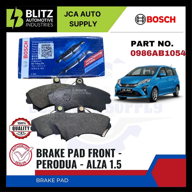 Proton Waja 1.6 - Perodua Alza 1.5 Front Brak Pads - BOSCH - 0986AB1054