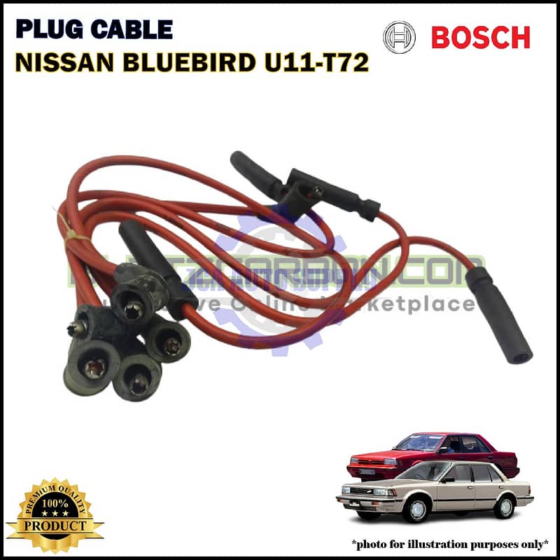 Nissan Bluebird U11-T72-Spark Plug Cable-BOSCH-0986AM0030