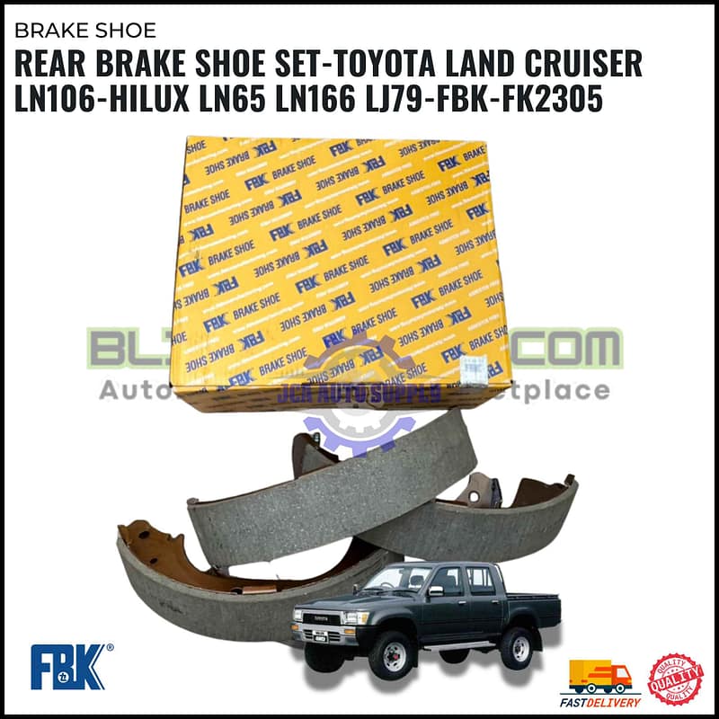 Rear Brake Shoe Set-Toyota Land Cruiser LN106-Hilux LN65 LN166 LJ79-FBK-FK2305