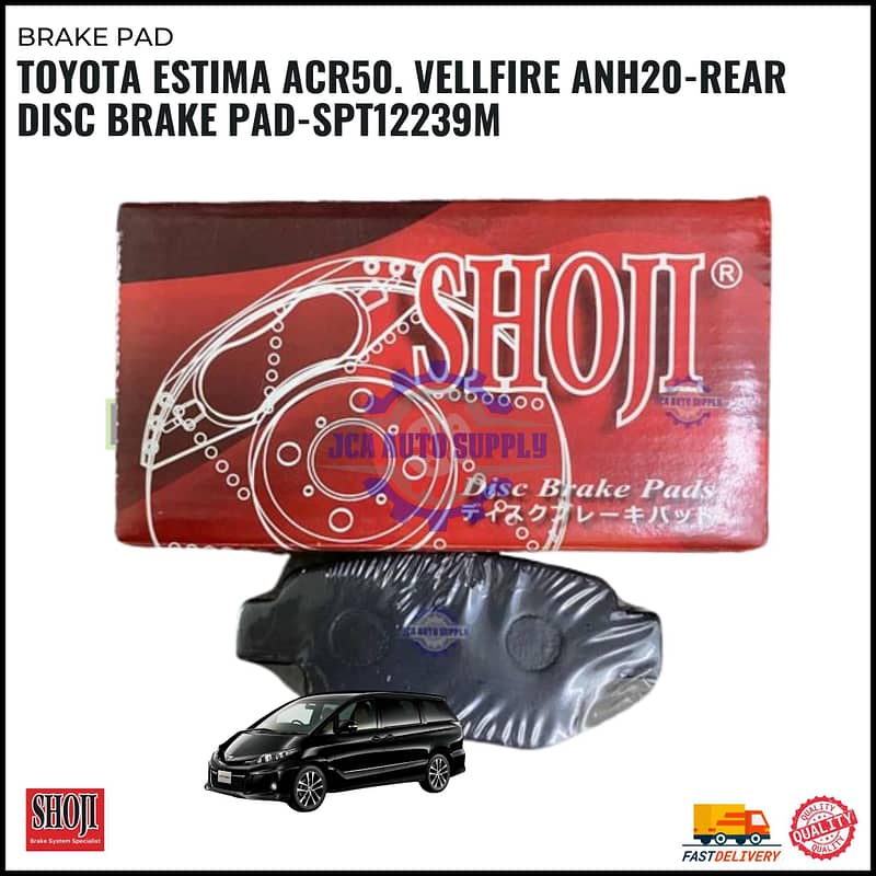 Toyota Estima ACR50. Vellfire ANH20 Rear Disc Brake Pad-Shoji-SPT12239M