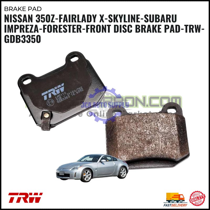 Nissan 350Z-Fairlady X-Skyline-Subaru Impreza-Forester-Front Disc Brake Pad-TRW-GDB3350