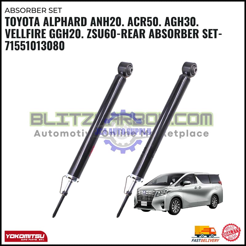 Toyota Alphard ANH20. ACR50. AGH30. Vellfire GGH20. ZSU60-Rear Absorber Set-71551013080