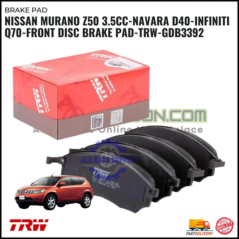 Nissan Murano Z50 3.5cc-Navara D40-Infiniti Q70-Front Disc Brake Pad-TRW-GDB3392