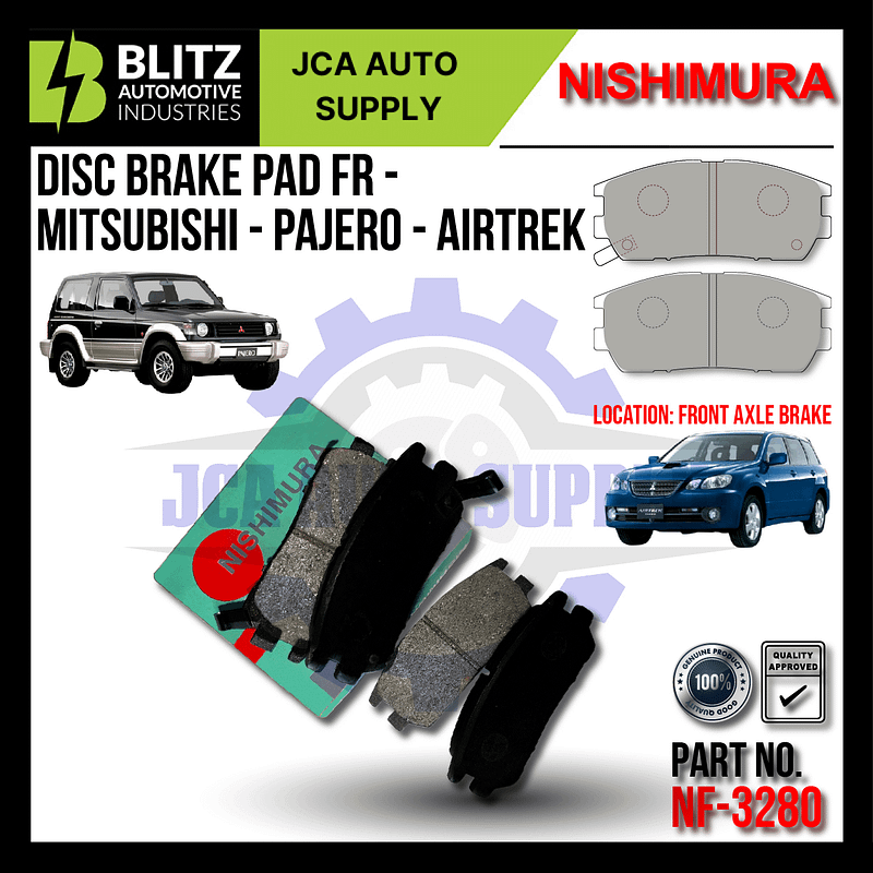 NISHIMURA-DISC BRAKE PAD-FRONT - MITSUBISHI PAJERO - AIRTEK - NF-3280