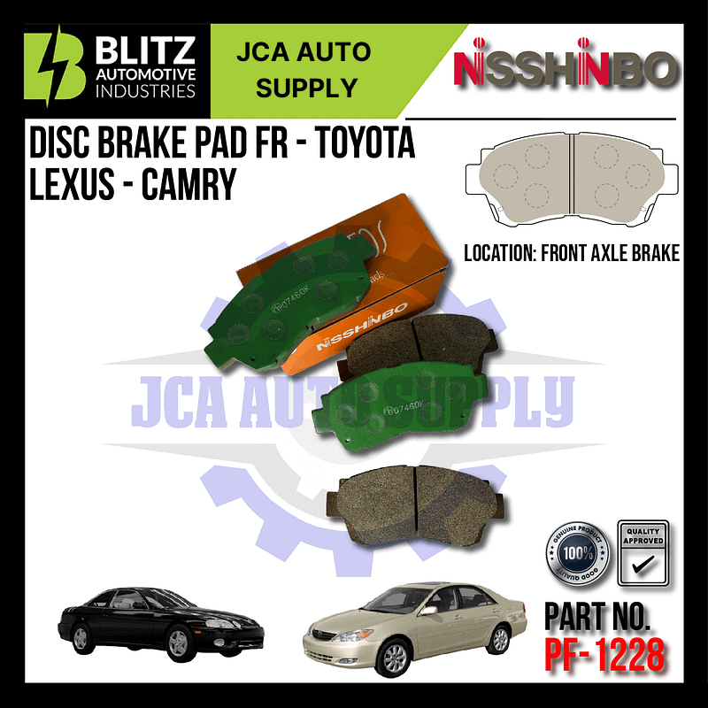 NISSHINBO - FRONT DISC BRAKE PAD (4PCS) - PF-1228 - TOYOTA LEXUS
