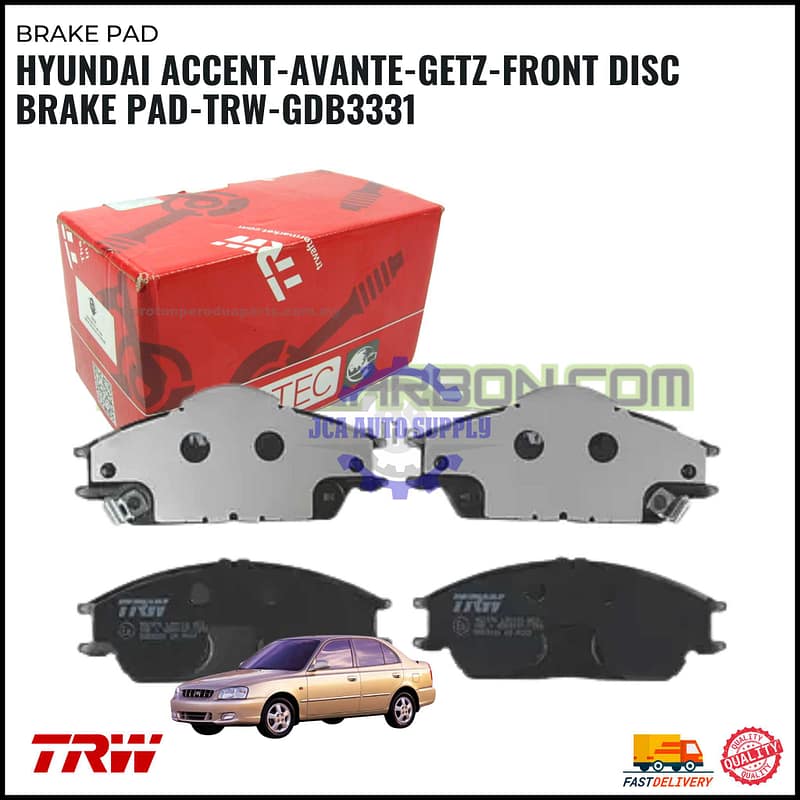 Hyundai Accent-Avante-Getz-Front Disc Brake Pad-TRW-GDB3331