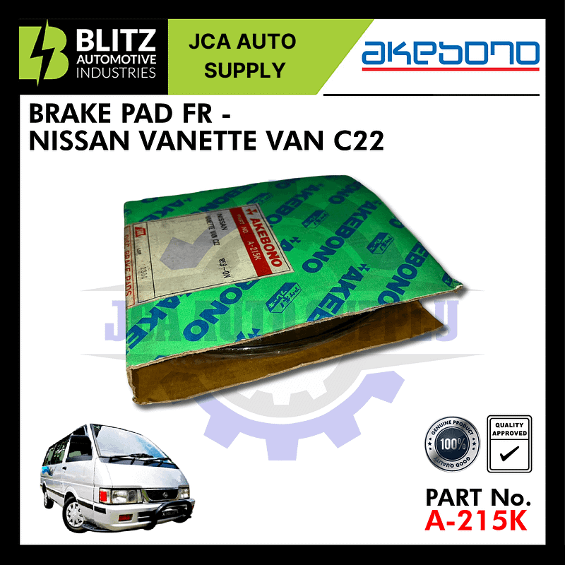 NISSAN VABETTE VAN C22 - Front Brake Pads - AKEBONO - A-215K
