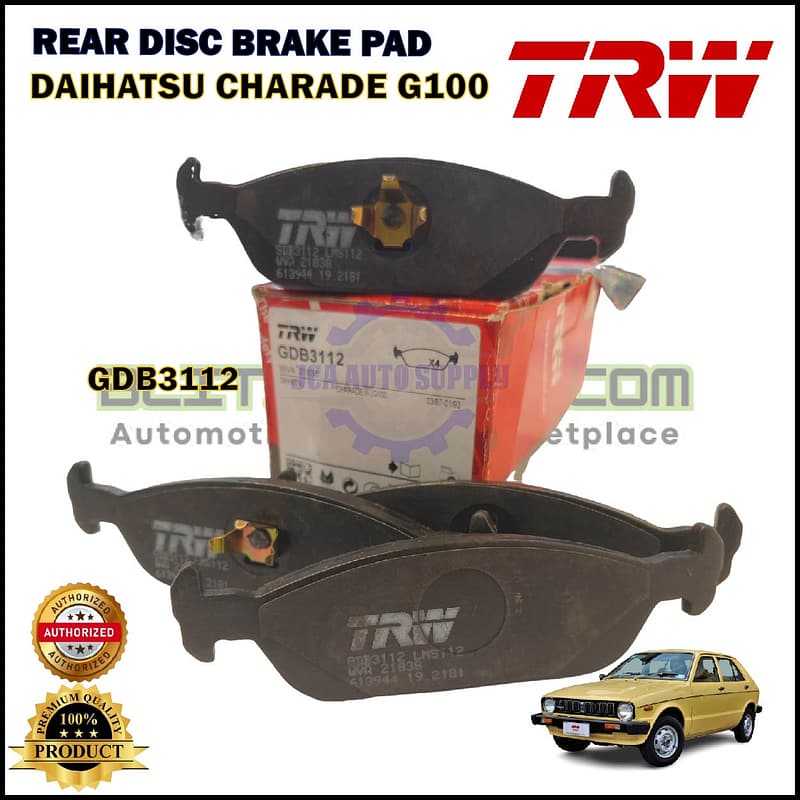 Daihatsu Charade G100-Rear Disc Brake Pad-TRW-GDB3112