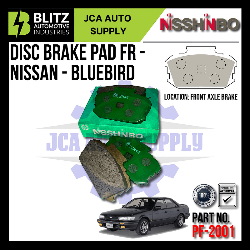 NISSHINBO - FRONT DISC BRAKE PAD (4PCS) - PF-2001 - NISSAN BLUEBIRD