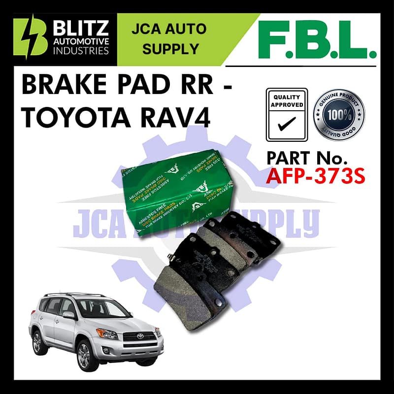 FBL REAR DISC BRAKE PAD (4PCS) - TOYOTA RAV4 NEW ZCA - AFP-373S