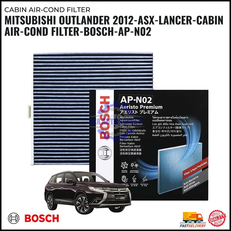 Cabin Air-Cond Filter-Mitsubishi Outlander 2012-ASX-Lancer-BOSCH-AP-N02
