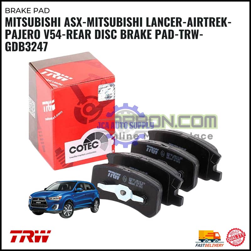 Mitsubishi ASX-Mitsubishi Lancer-Airtrek-Pajero V54-Rear Disc Brake Pad-TRW-GDB3247