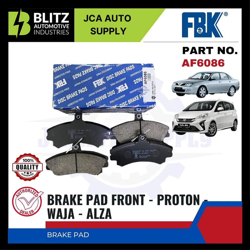 Proton Waja 1.6 - Alza (2009-2012) - Arena Front Disc Brake Pad - FBK - AF6086