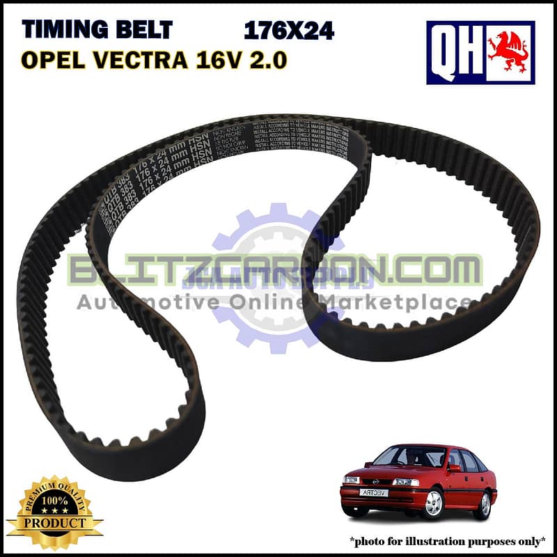 Tali Timing-Opel Vectra 2.0cc 16V-Timing Belt-QHUK-QTB383 (176X24)