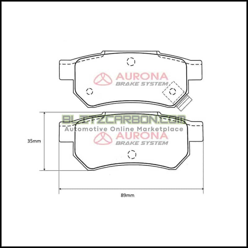 Aurona Brake Pad AUR561163 Rear Accord City Civic Integra Jazz Fit Prelude