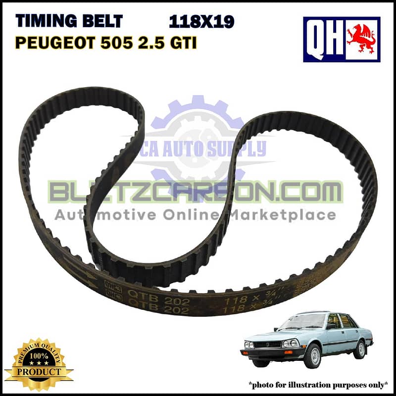 Tali Timing-Peugeot 505 2.2cc GTI-Timing Belt-QHUK-QTB202 (118X19)