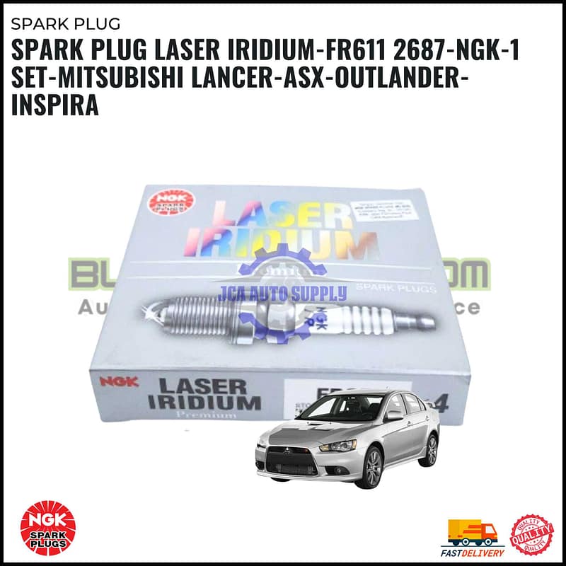 Spark Plug Laser Iridium-Mitsubishi Lancer-Asx-Outlander-Inspira-FR611 2687-NGK-1 SET