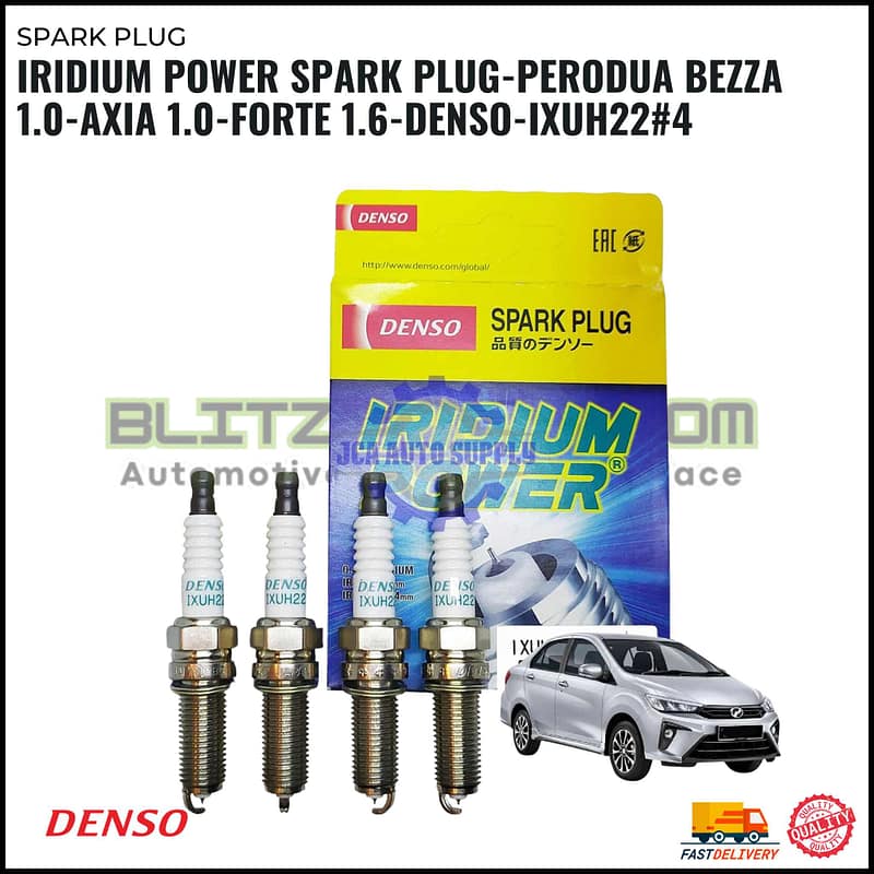 Iridium Power Spark Plug-Perodua Bezza 1.0-Axia 1.0-Forte 1.6-DENSO-IXUH22#4