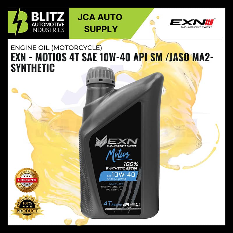 BLITZ EXN MOTIOS 4T SAE 10W 40 API SM JASO MA2 SYNTHETIC