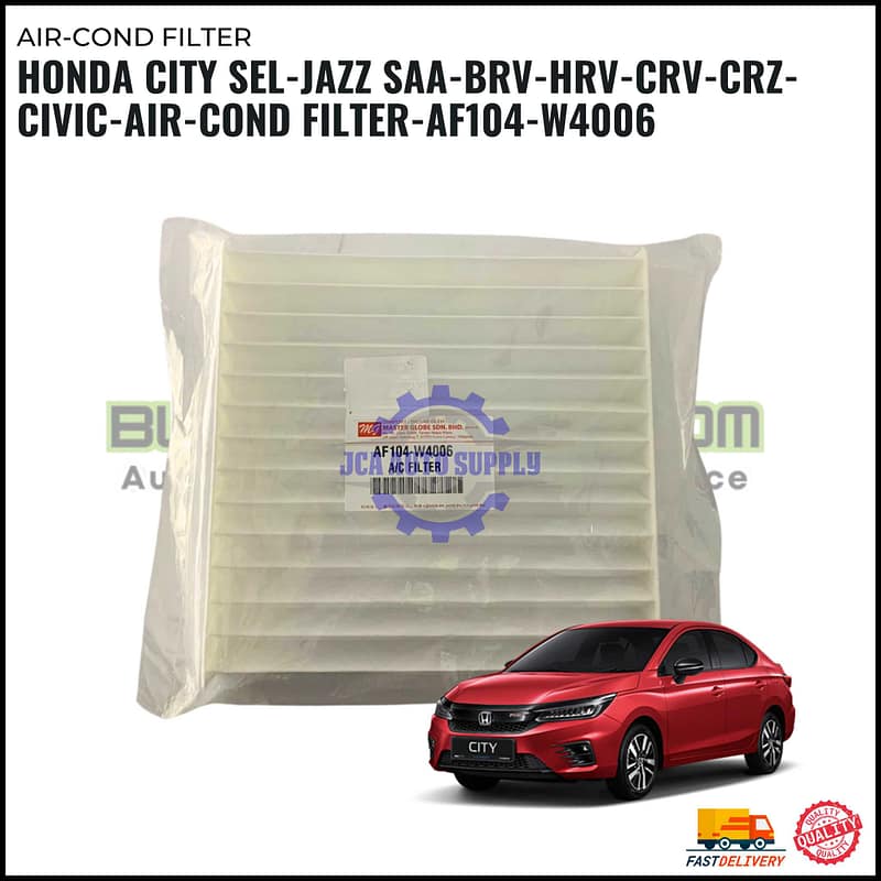 Cabin Air-Cond Filter-Honda City SEL-Jazz SAA-BRV-HRV-CRV-CRZ-Civic-AF104-W4006