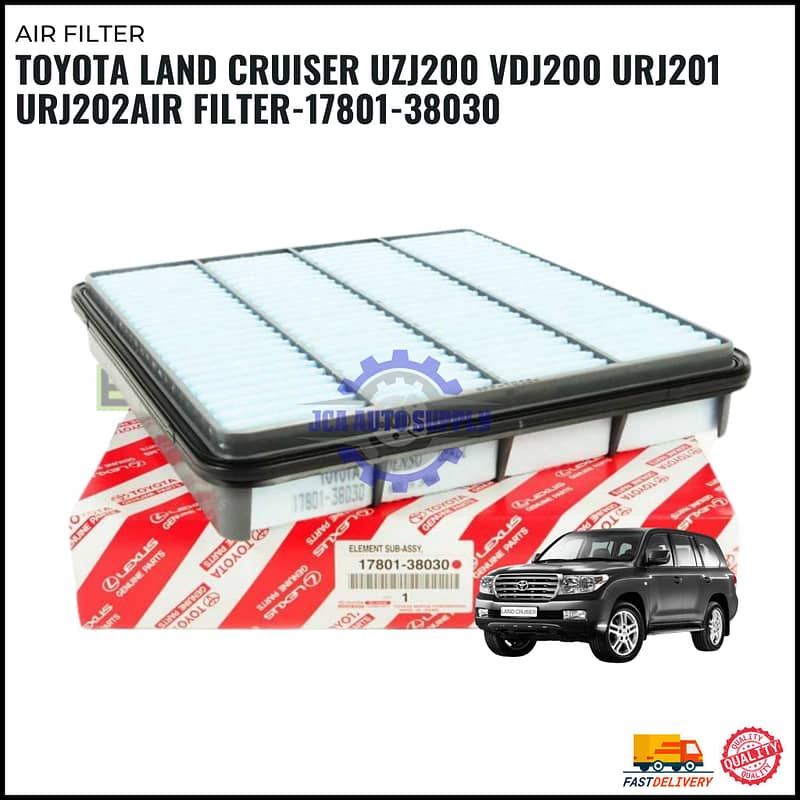 Air Filter-Toyota Land Cruiser UZJ200 VDJ200 URJ201 URJ202-Toyota Original-17801-38030