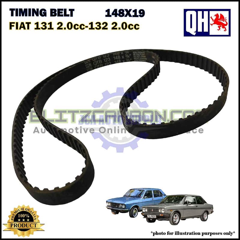 Tali Timing-Fiat 131 2.0cc-132 2.0cc-Timing Belt-QHUK-QTB123 (148X19)