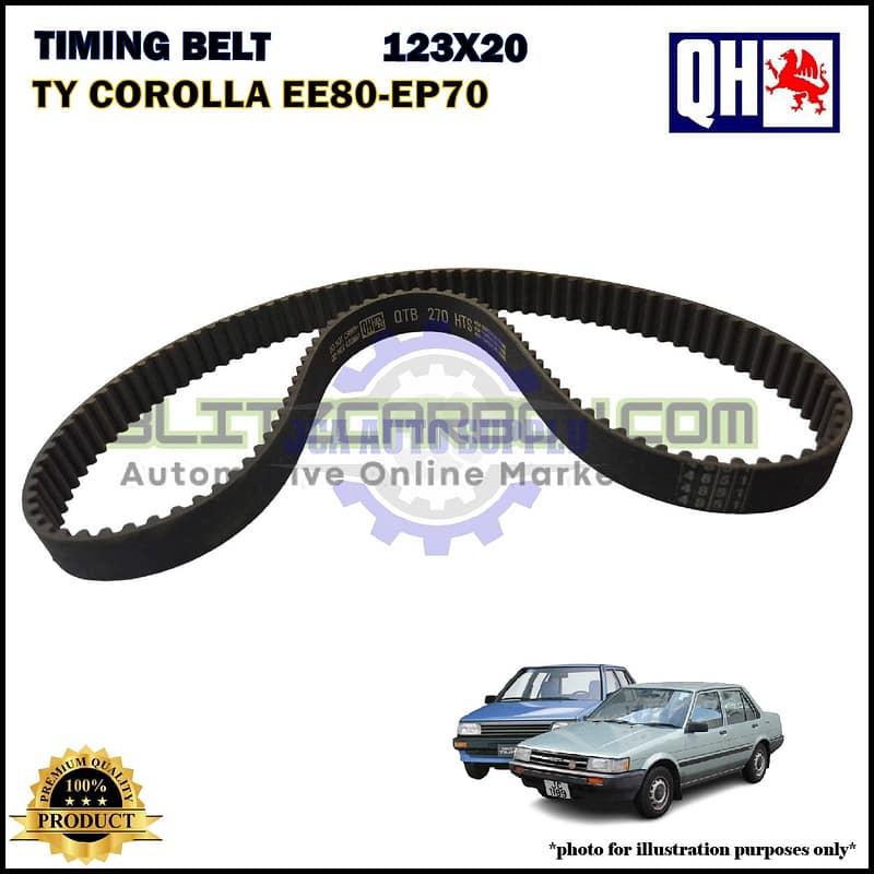 Tali Timing-Toyota Corolla EE80 1.3cc-Starlet EP70 1.3cc-Timing Belt-QHUK-QTB270 (123X20)