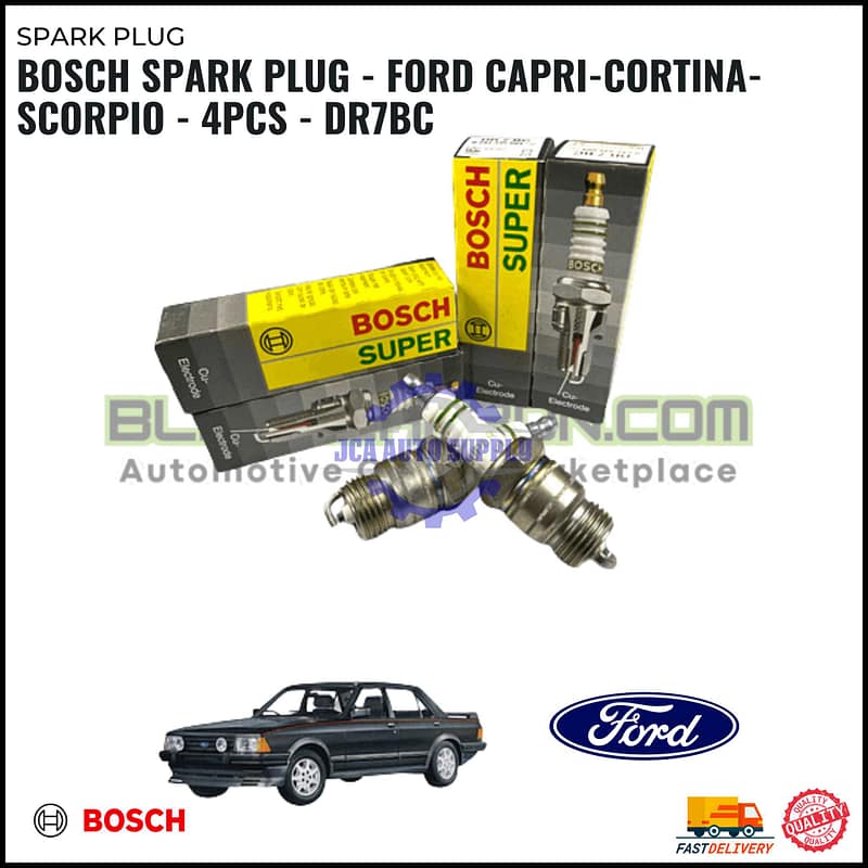 BOSCH Spark Plug - FORD CAPRI-CORTINA-SCORPIO - 4PCS - DR7BC