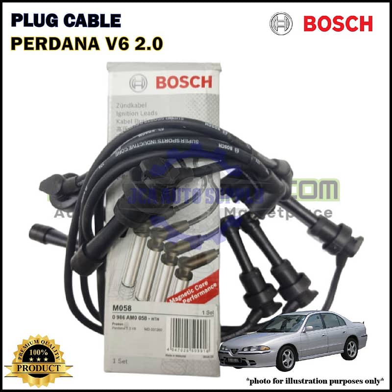 Kabel palam pencucuh-Proton Perdana V6 2.0cc-Spark Plug Cable-BOSCH-0986AM0058
