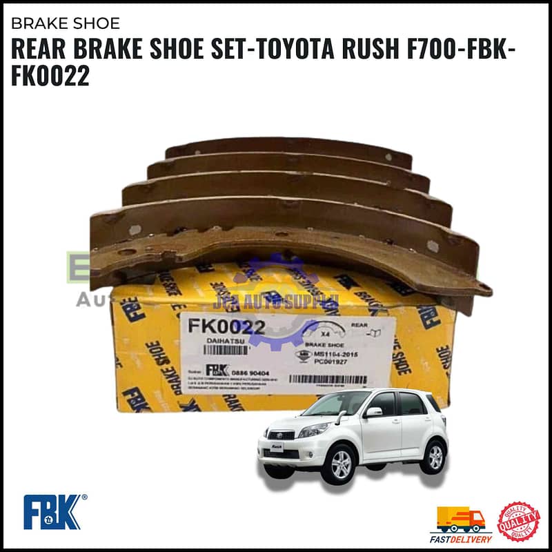 Rear Brake Shoe Set-Toyota Rush F700-FBK-FK0022