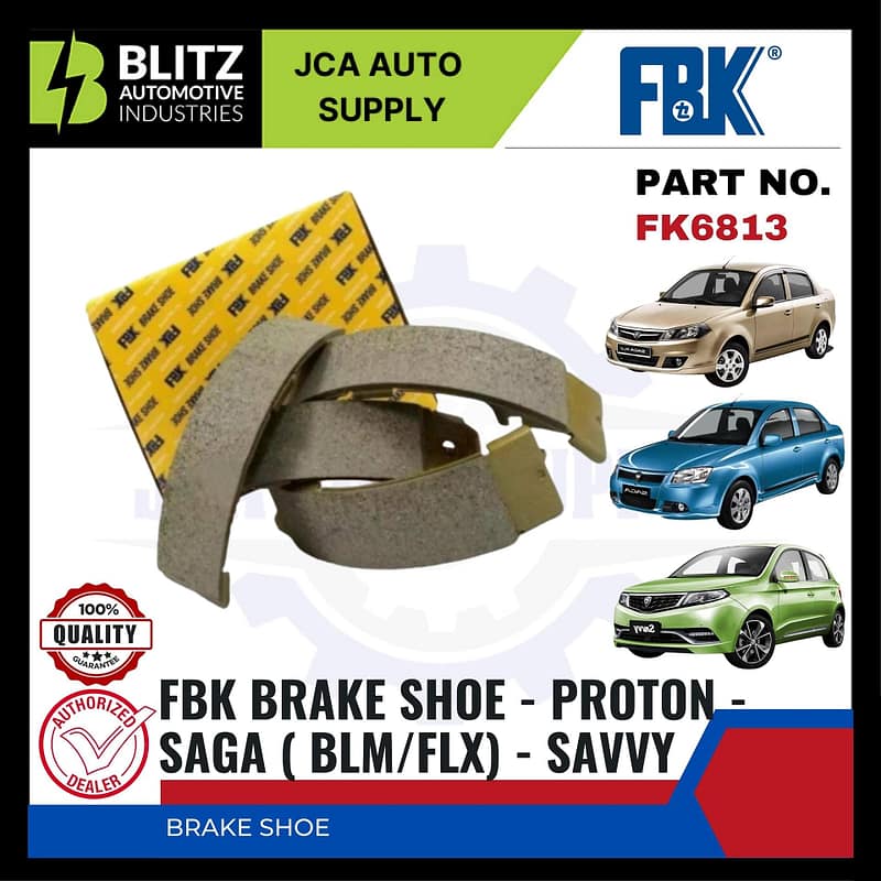 Proton Saga (BLM, FLX) - Savvy Rear Brake Shoe - FBK- FK6813