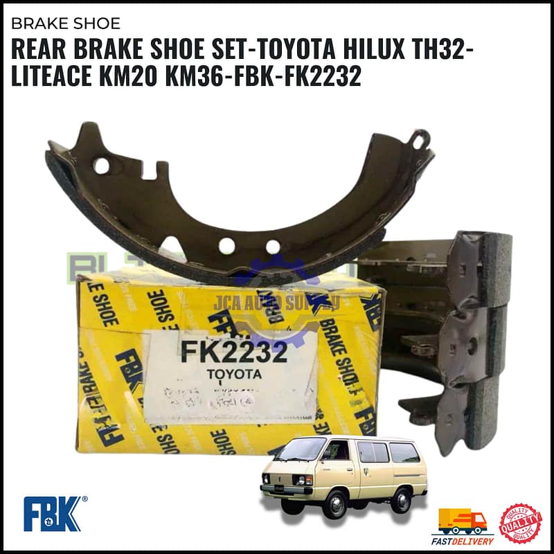 Rear Brake Shoe Set-Toyota Hilux TH32-Liteace KM20 KM36-FBK-FK2232