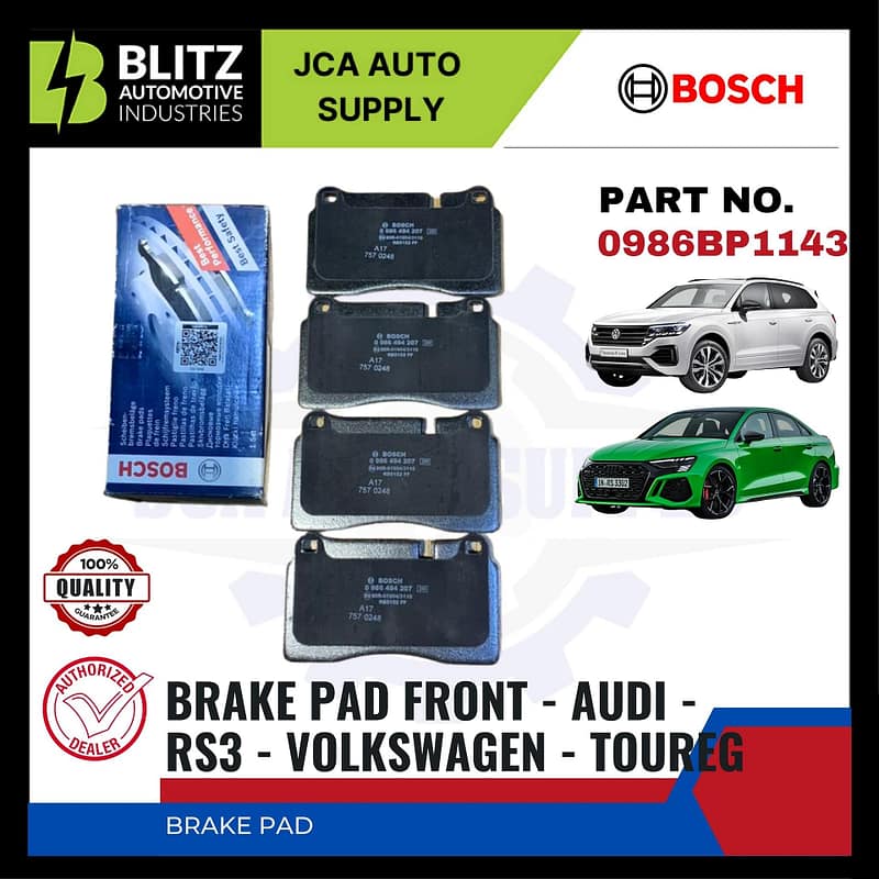 BOSCH AUDI RS3 - VOLKSWAGEN TOUREG - FRONT DISC BRAKE PAD - 0986BP1143