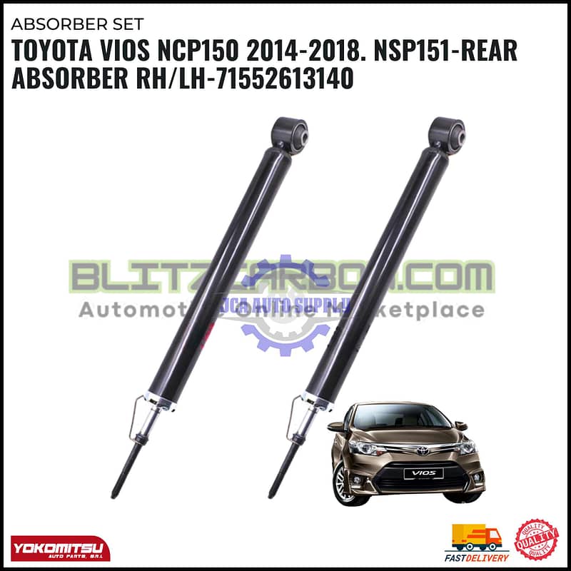 Toyota Vios NCP150 1.5 2014-2018-Rear Absorber RH/LH-71552613140