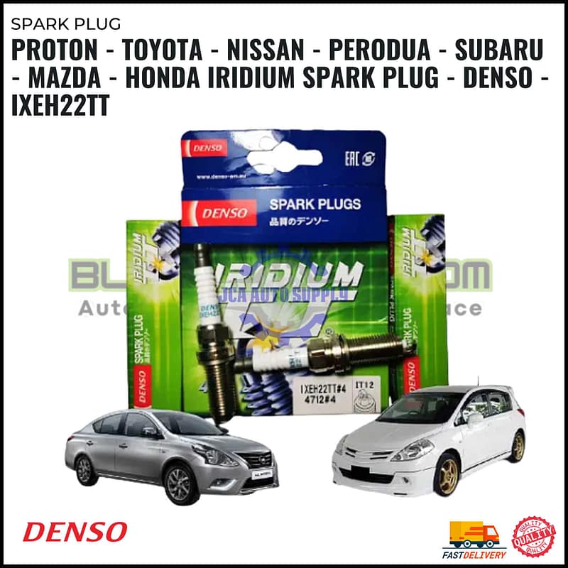 Proton - Toyota - Nissan - Perodua - Subaru - Mazda - Honda Iridium Spark Plug - DENSO - IXEH22TT