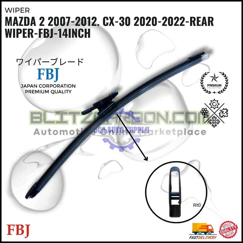 Mazda 2 2007-2012. CX-30 2020-2022-Rear Wiper-FBJ-14Inch