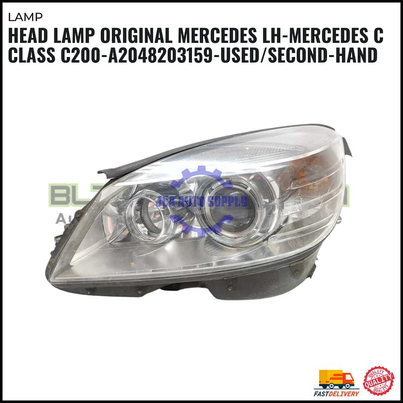 HEAD LAMP ORIGINAL MERCEDES LH.RH-MERCEDES C CLASS C200-A2048203159.A2048203259-USED/SECOND-HAND